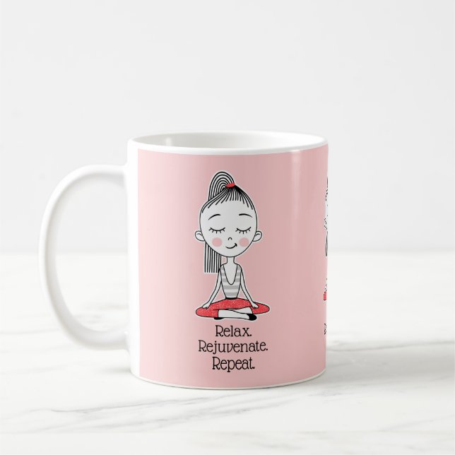Caneca De Café Relaxe Zen Peace Yoga (Esquerda)
