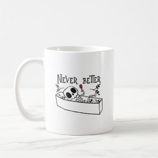 Caneca De Café Relaxing Coffin Skeleton