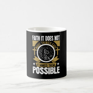 Caneca De Café Religião - A Fé Torna As Coisas Possíveis