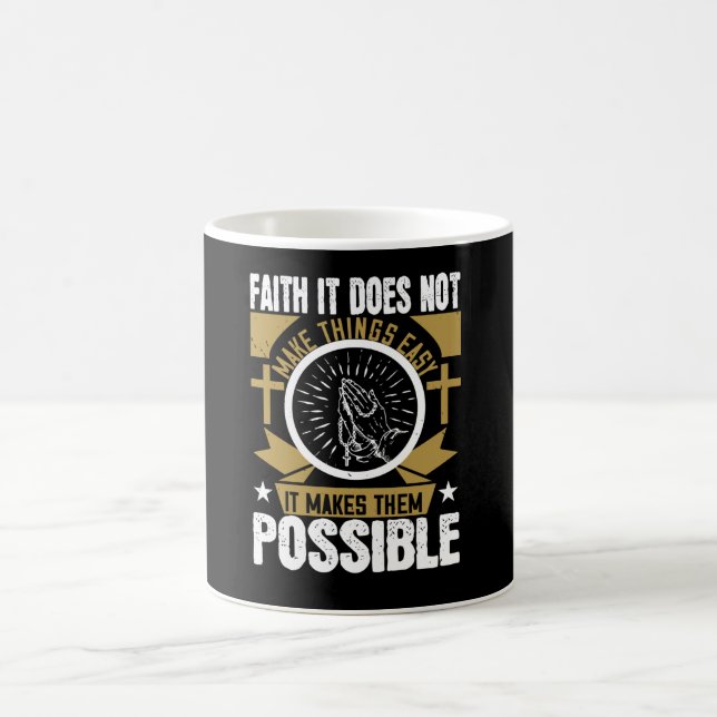 Caneca De Café Religião - A fé torna as coisas possíveis (Centro)