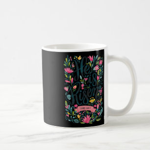 Caneca De Café Religioso Floral Ele É Risado, Gosto Feliz Cristão