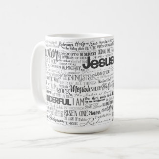 Caneca De Café Religiosos Cristãos Texto de Deus Branco Negro