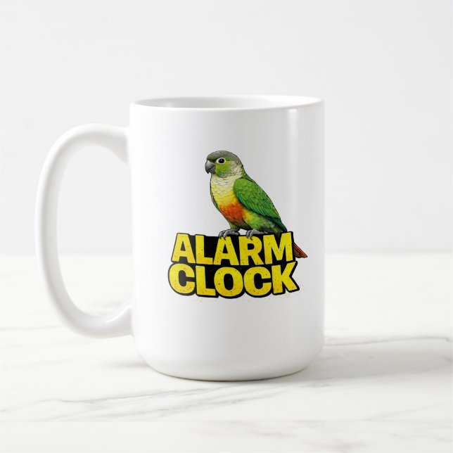 Caneca De Café Relógio Alarme Conure-de-bochecha-verde (Esquerda)