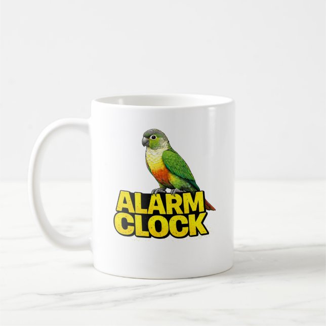 Caneca De Café Relógio de Alarme Conure de Bochecha Verde (Esquerda)