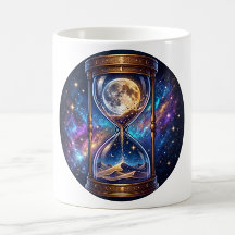 Caneca de Café Relógio de Areia Lunar Cósmico