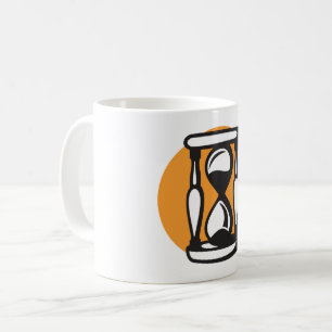 Caneca De Café Relógio de Areia Retro Minimalista Tempo