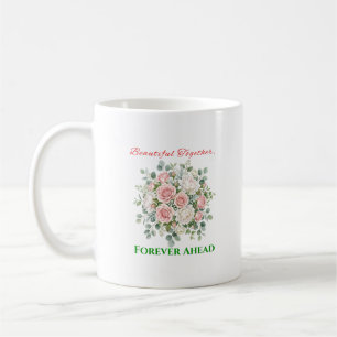 Caneca De Café Relógio de Noiva com Flores Elegantes