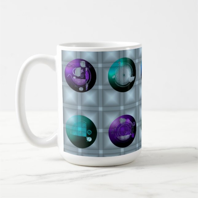 Caneca De Café Relógio de parede com padrão geométrico abstrato (Esquerda)