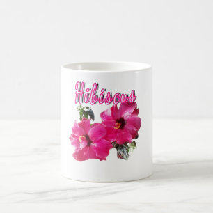 Caneca De Café Relógio de parede quadrada de Hibiscus