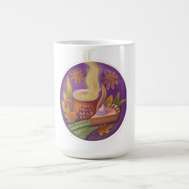 Caneca De Café relógio de queda de ilustração (Centro)