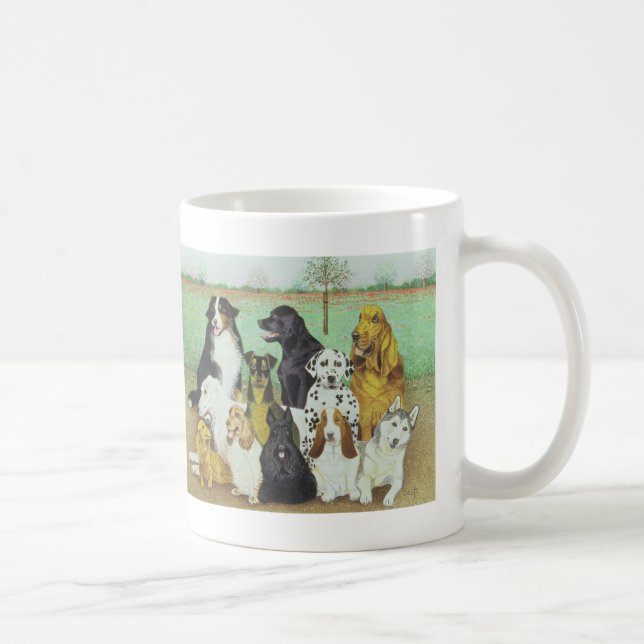 Caneca De Café Relógio do cão (Direita)