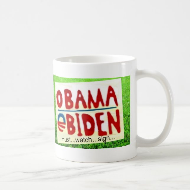 Caneca De Café Relógio do sinal de Obama (Direita)
