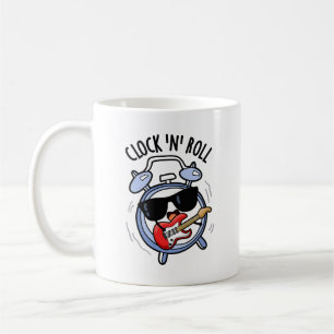 Caneca De Café Relógio E Rolar Pedra Engraçado