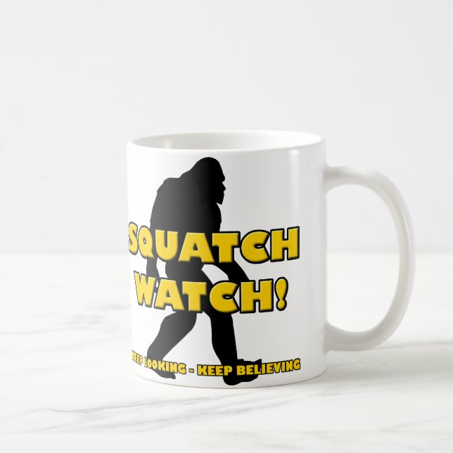 Caneca De Café Relógio Engraçado Sasquatch Bigfoot Yeti Mug (Direita)