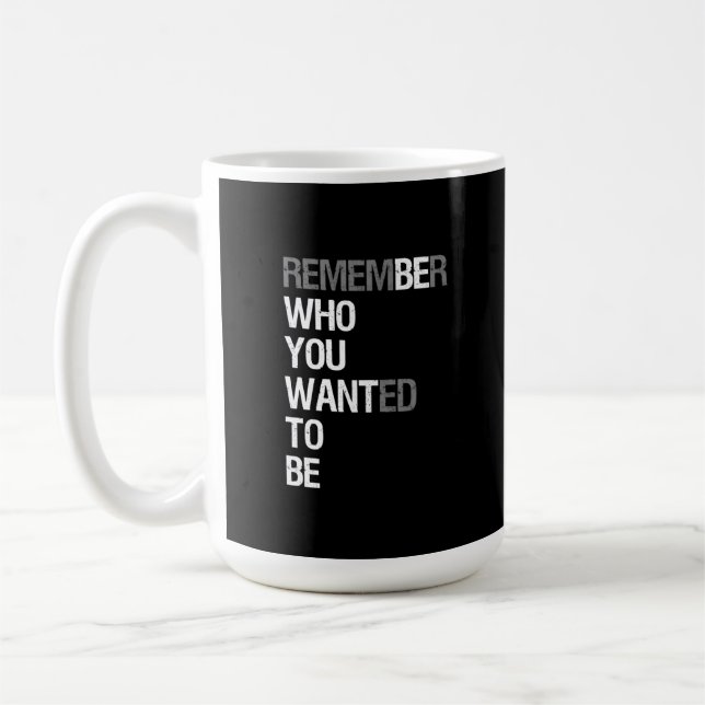 Caneca De Café Remember Who You Wanted to Be – Motivational Quote (Esquerda)