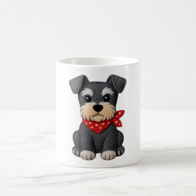Caneca De Café Remendo de Cachorro Schnauzer (Centro)