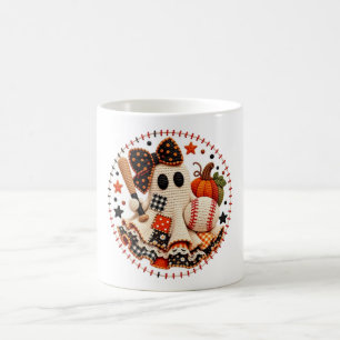 Caneca De Café Remendo de Halloween de beisebol