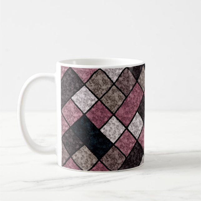 Caneca De Café Remendo quadrado contínuo padrão de granito mármor (Esquerda)