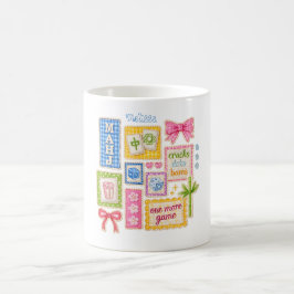 Caneca De Café Remendos de Mahjong Personalizados com Falsa Borda
