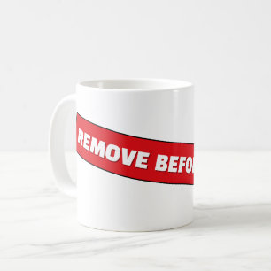 Caneca De Café Remover Antes da Etiqueta de Voo a Aviação Vermelh