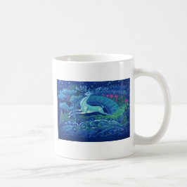 Caneca De Café Rena azul do Natal do russo impressionante do