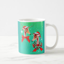 Caneca De Café Rena bonita do meio século do vintage
