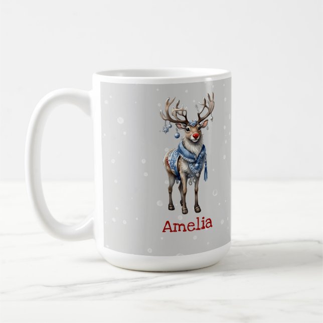 Caneca De Café Rena bonita personalizada (Esquerda)