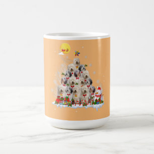 Caneca De Café Rena de Cachorro de Ovelha Inglês Pine Natal