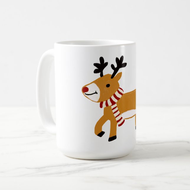 Caneca De Café Rena de Natal (Frente Esquerda)