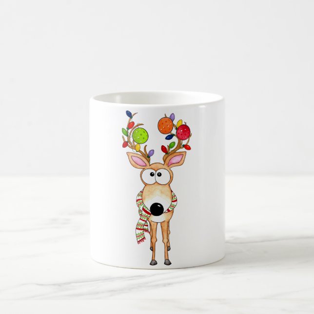 Caneca De Café Rena de Natal de Pickleball (Centro)