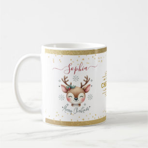 Caneca De Café Rena de Natal Face Presentes de Feriado