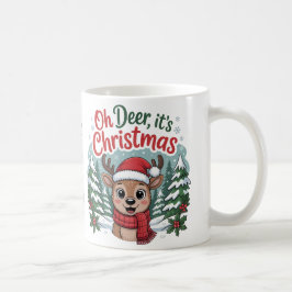 Caneca De Café Rena de Natal nome personalizado