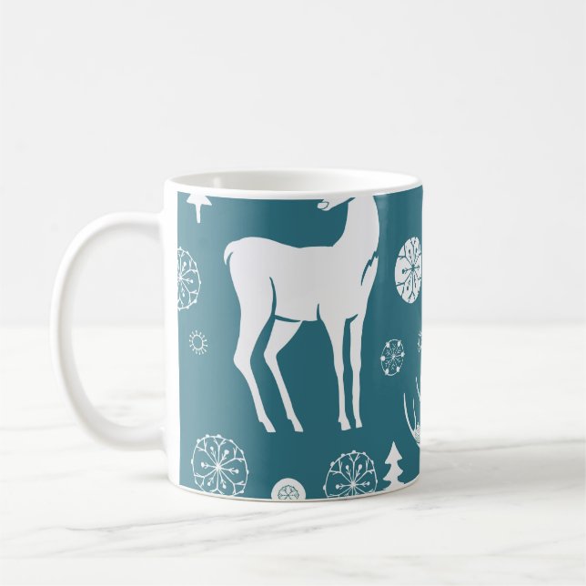 Caneca De Café renas de Natal em matrizes vagabundas,renas,vin (Esquerda)