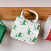 renas de Natal. Padrão florestal verde