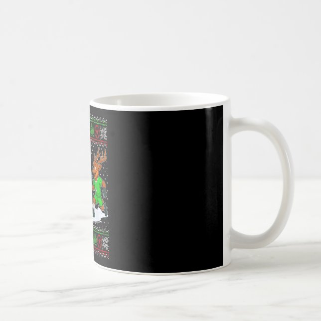 Caneca De Café Renas Playing Soccer Camisola Feia de Natal Xm (Direita)