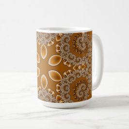 Caneca De Café Renda Fractal de Caramelo