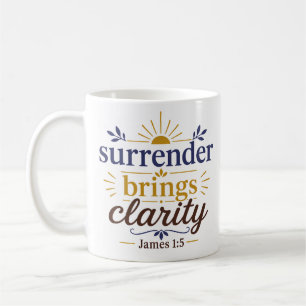 Caneca De Café Rendição Traz Clareza Encorajamento Cristão