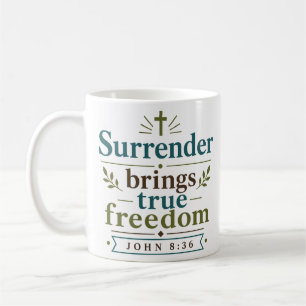 Caneca De Café Rendição Traz Verdadeira Liberdade Fé Cristã Esper