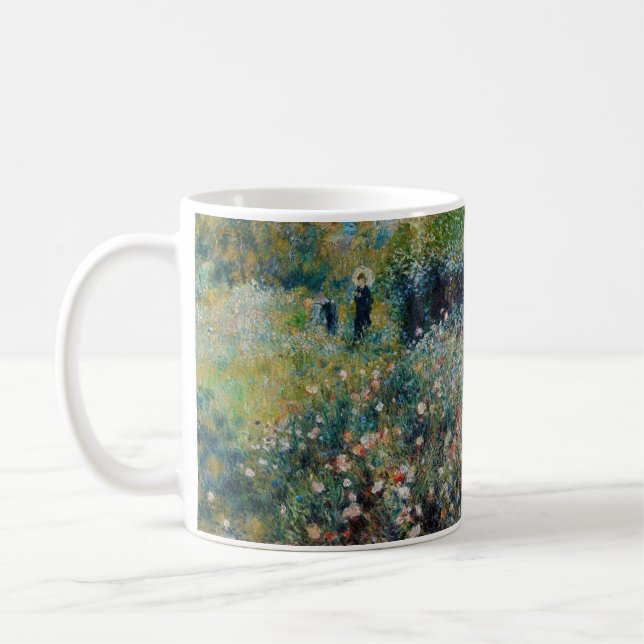 Caneca De Café Renoir - Mulher com Guarda-Sol num Jardim (Esquerda)