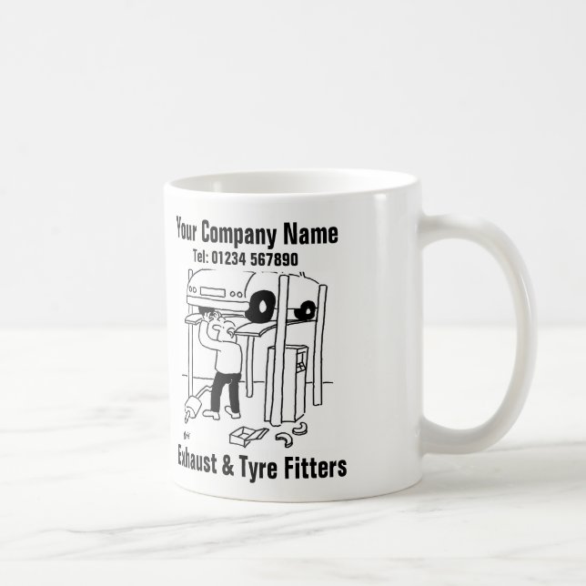 Caneca De Café Reparação de Escape e Pneus de Oficina (Direita)