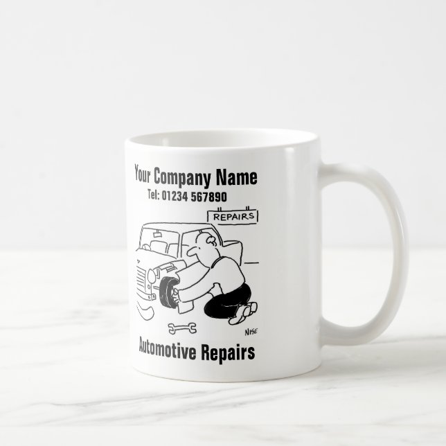 Caneca De Café Reparos Automotivos Mecânico de Oficina Engraçado (Direita)