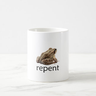 Caneca De Café Repent frog, funny memee
