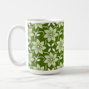 Caneca De Café Repetição de Flor de Oliveira