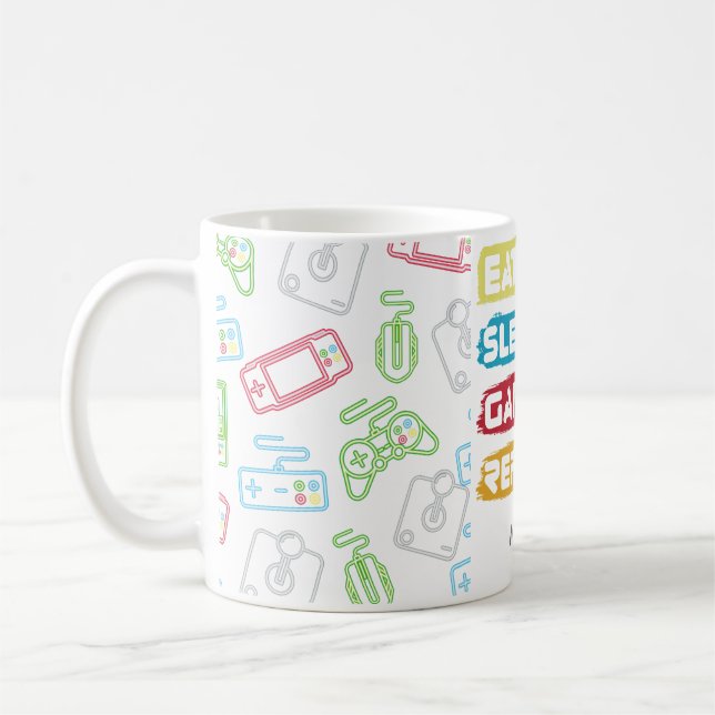 Caneca De Café REPETIÇÃO DO JOGO DE SONO DE Gaming EAT - personal (Esquerda)