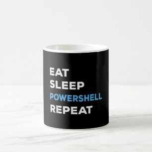 Caneca De Café Repetição do Powershell no Sono - Homens Mulheres
