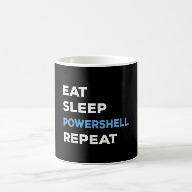Caneca De Café Repetição do Powershell no Sono - Homens Mulheres (Centro)