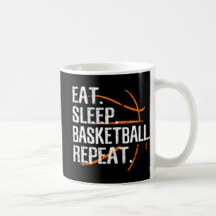 Caneca De Café Repetição no Basquete De Sono - Presente Para Basq