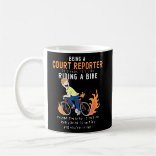 Caneca De Café Repórter De Julgamento Como Ciclista De Bicicletas