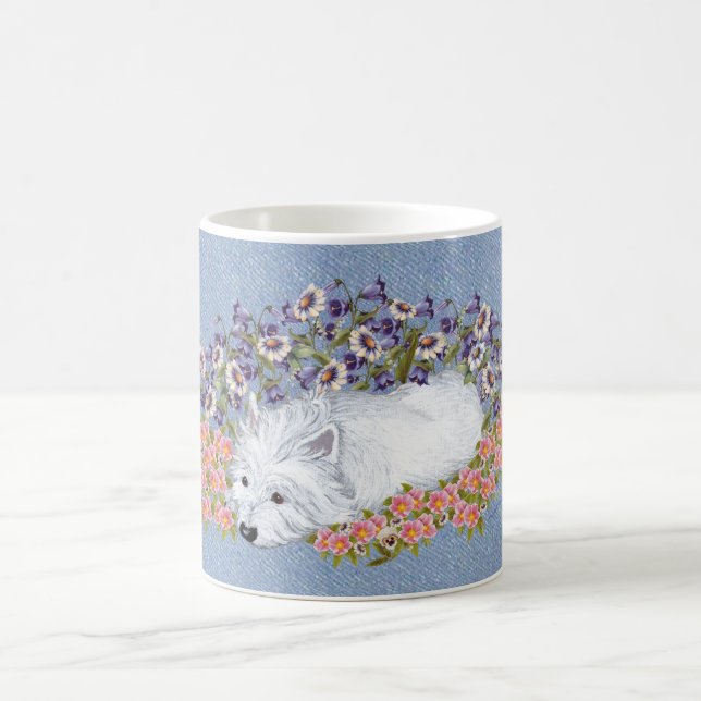 Caneca De Café Repouso Floral Westie (Centro)