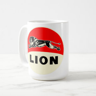 Caneca De Café Reprodução de placa antiga da Lion Gasoline